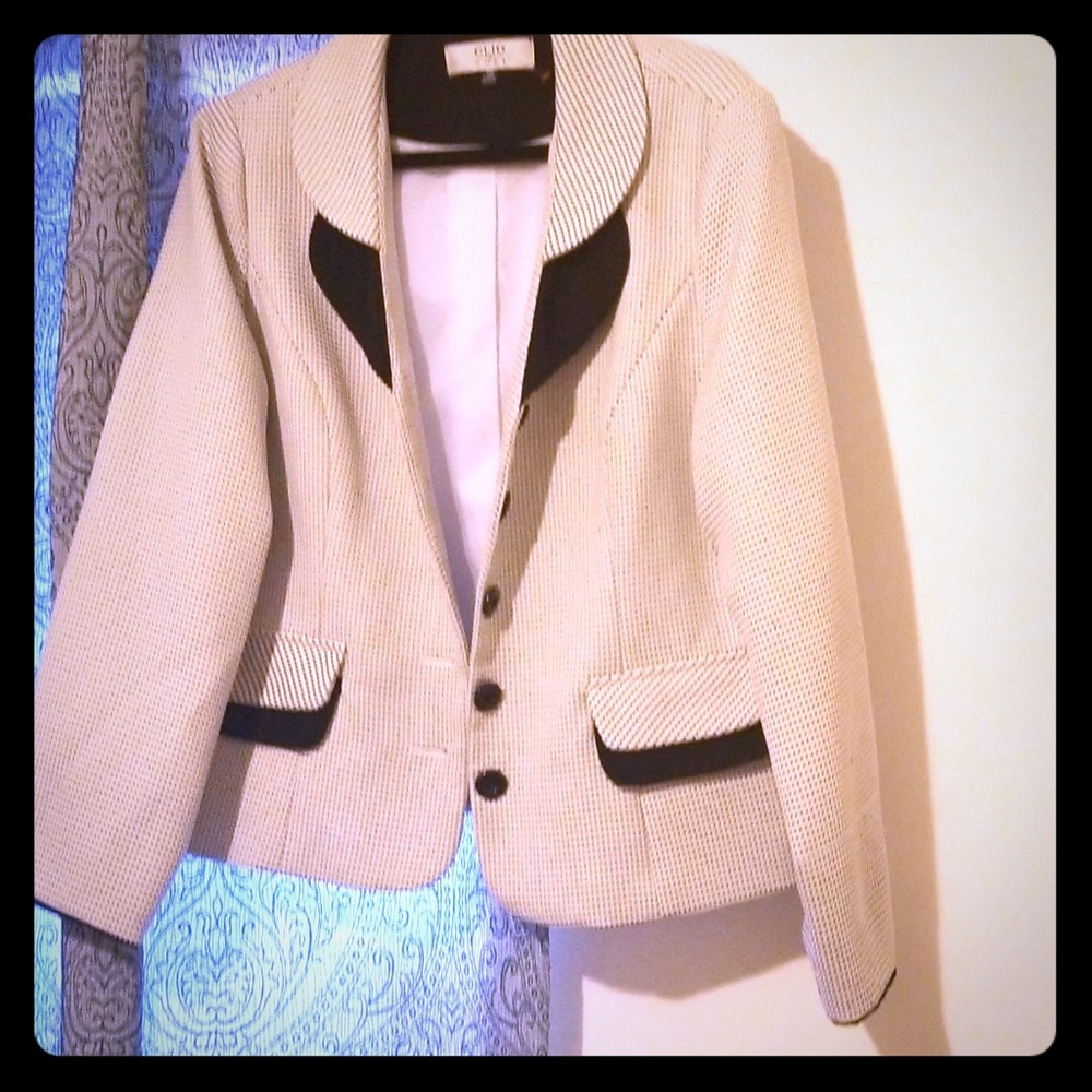 black and  white blazer